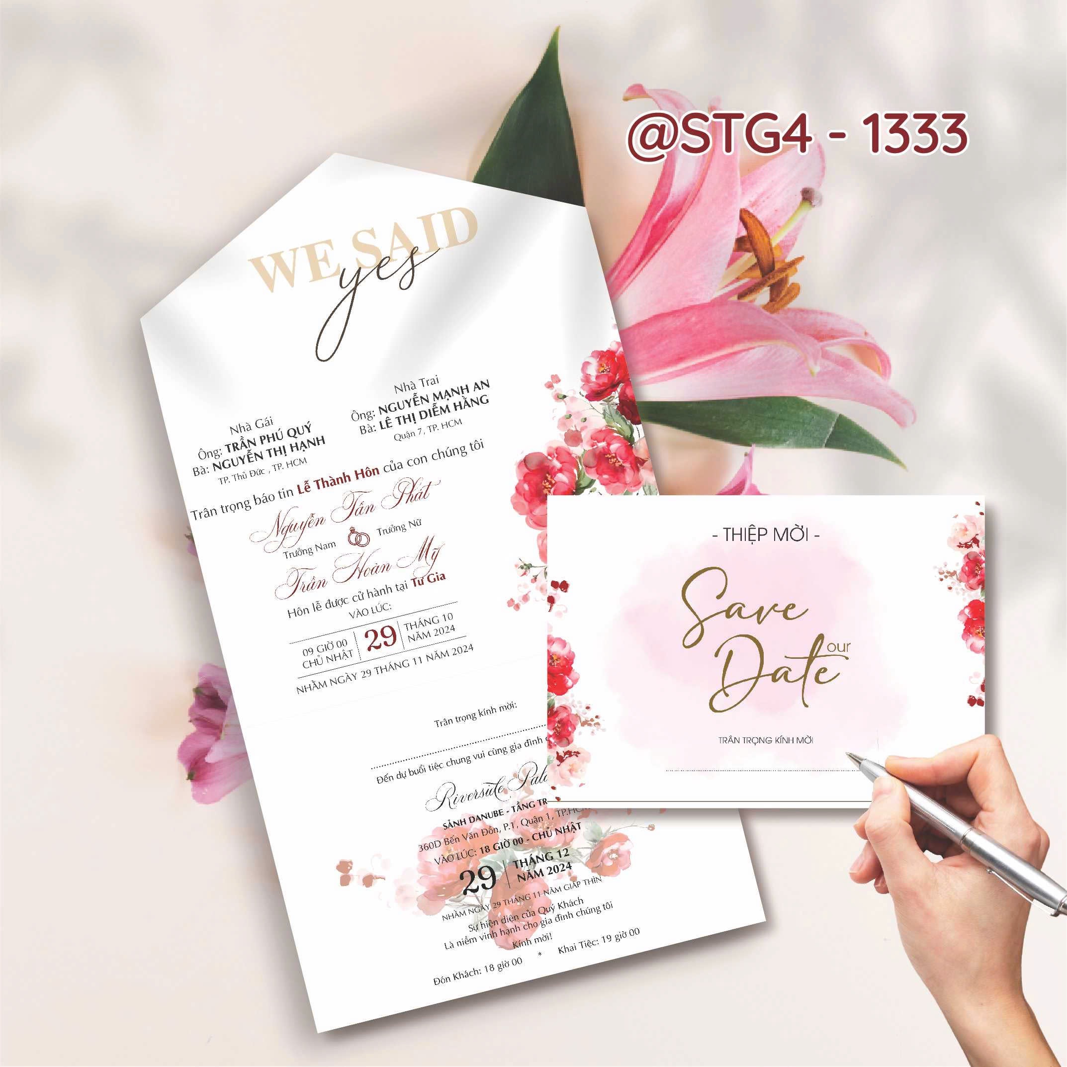 Thiệp thế kế ST gấp 4 thành phong bì