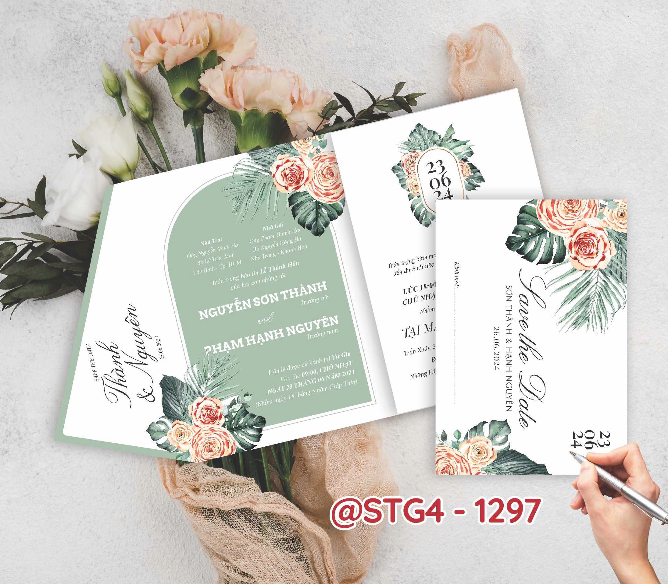 Thiệp thế kế ST gấp 4 thành phong bì