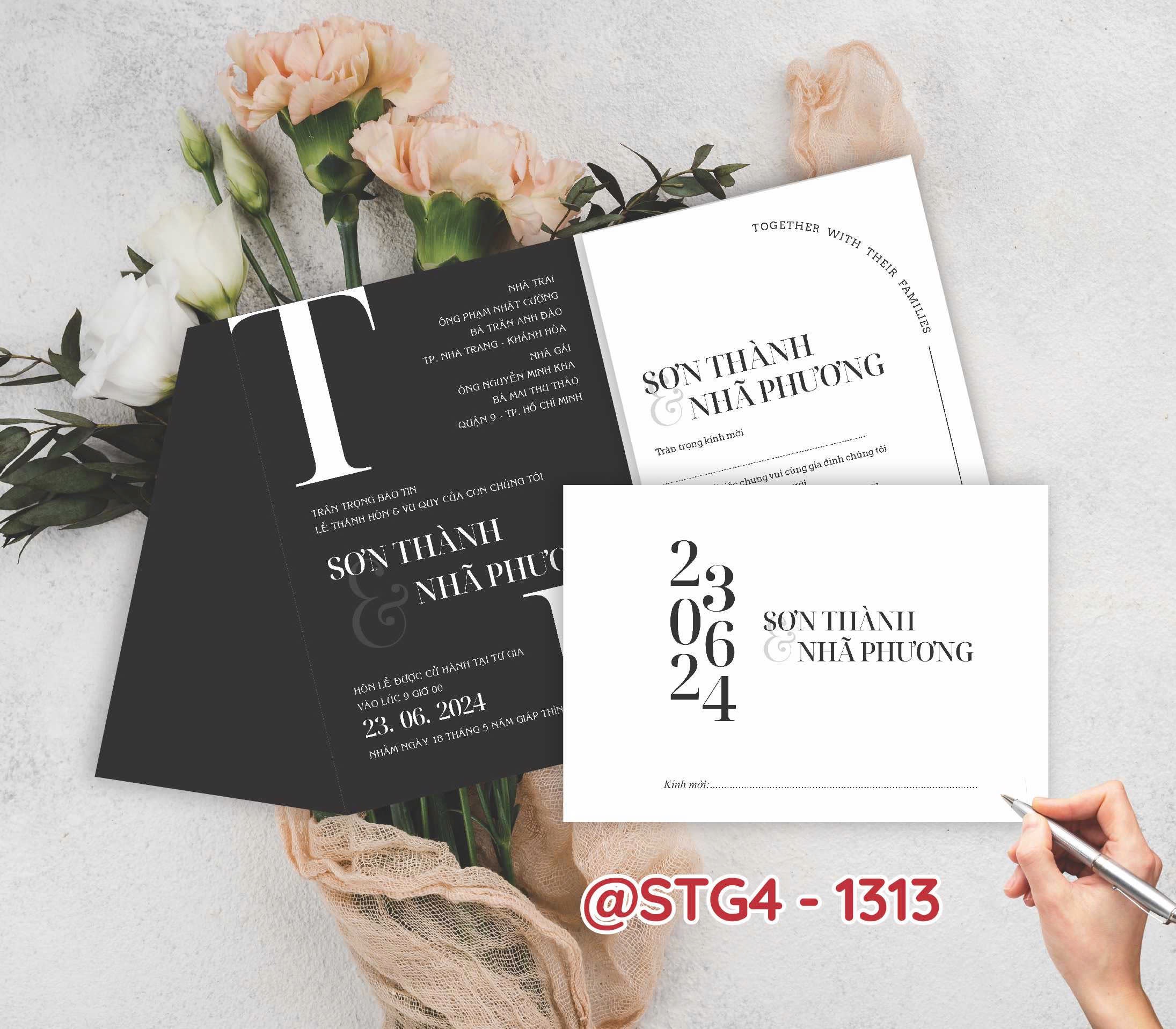 Thiệp thế kế ST gấp 4 thành phong bì