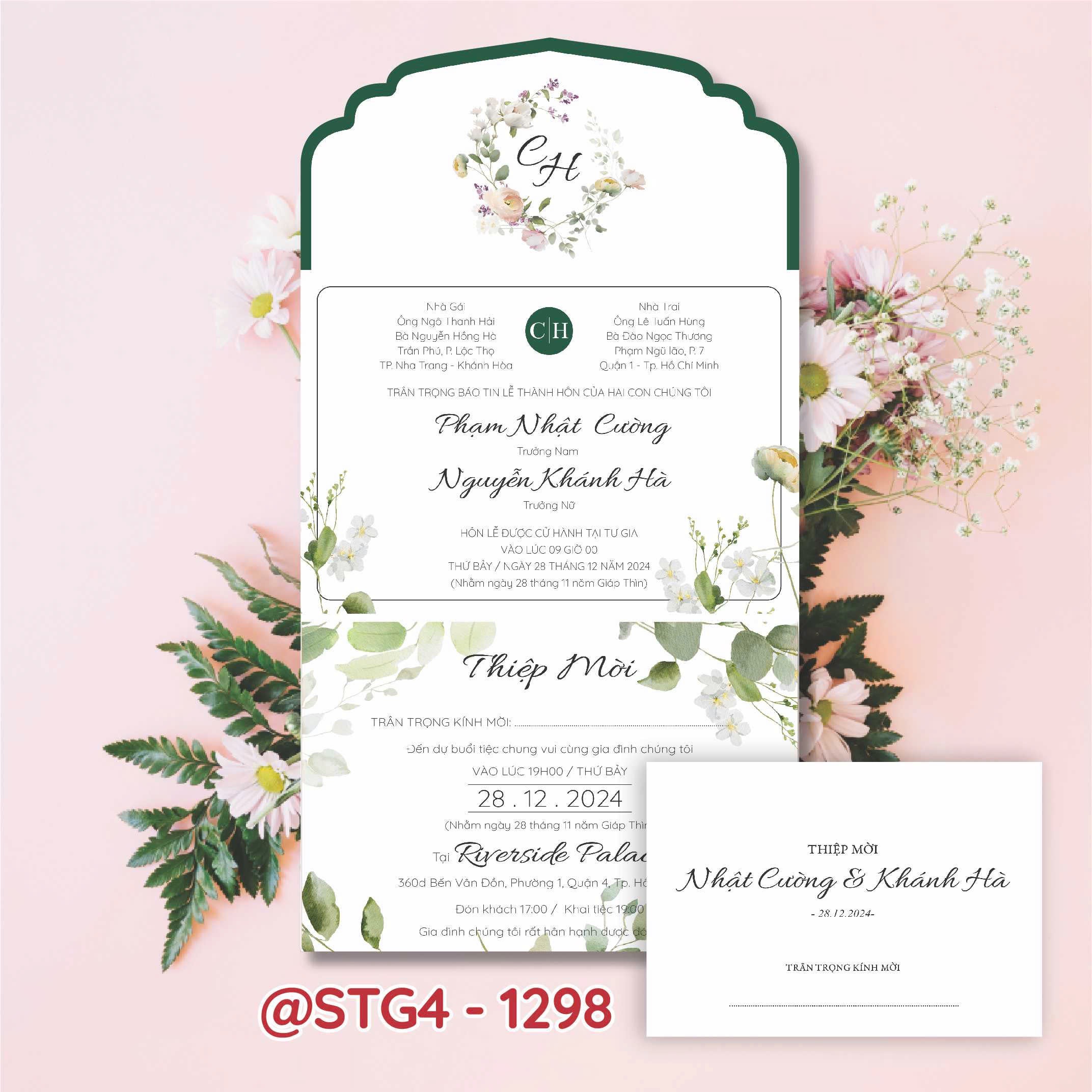 Thiệp thế kế ST gấp 4 thành phong bì