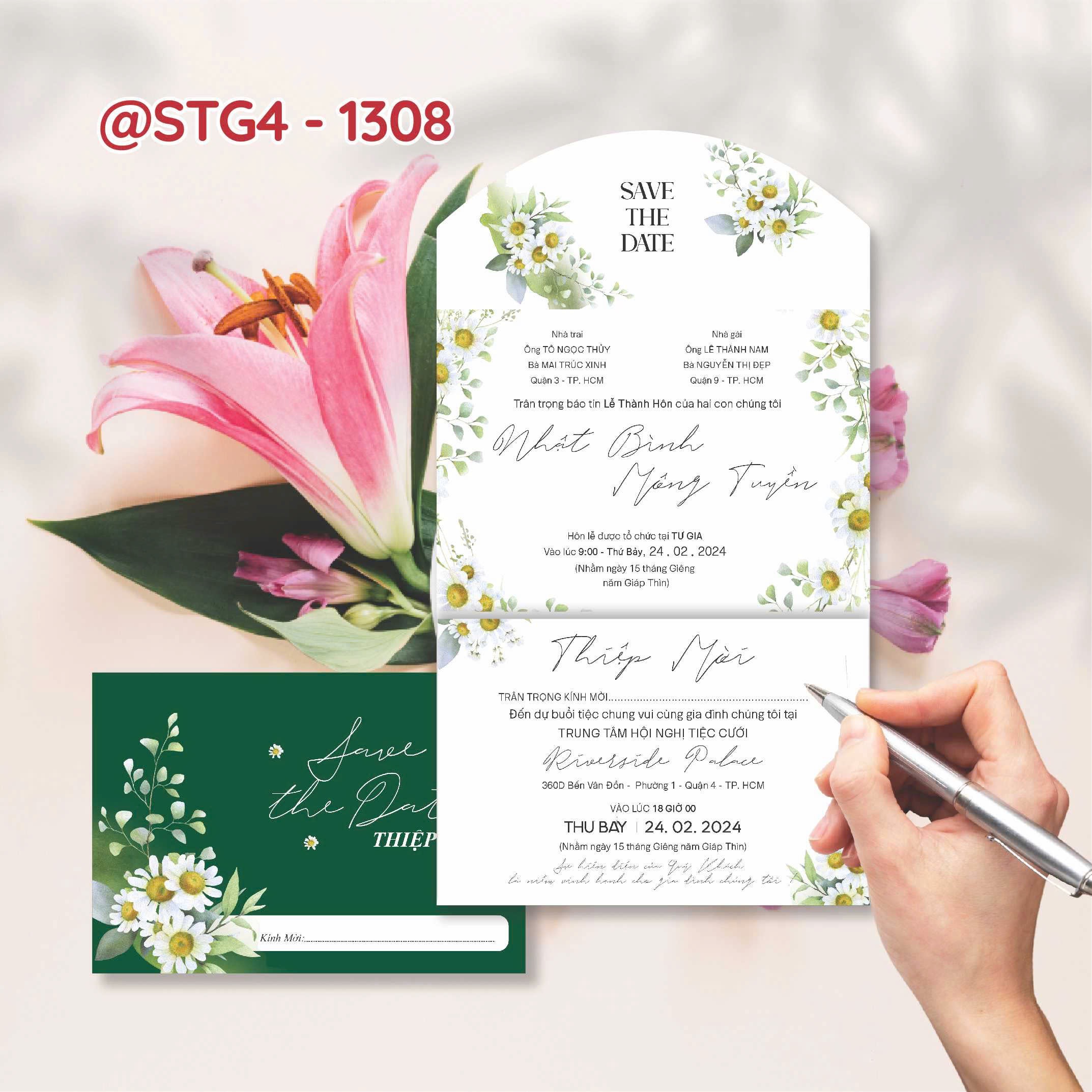 Thiệp thế kế ST gấp 4 thành phong bì