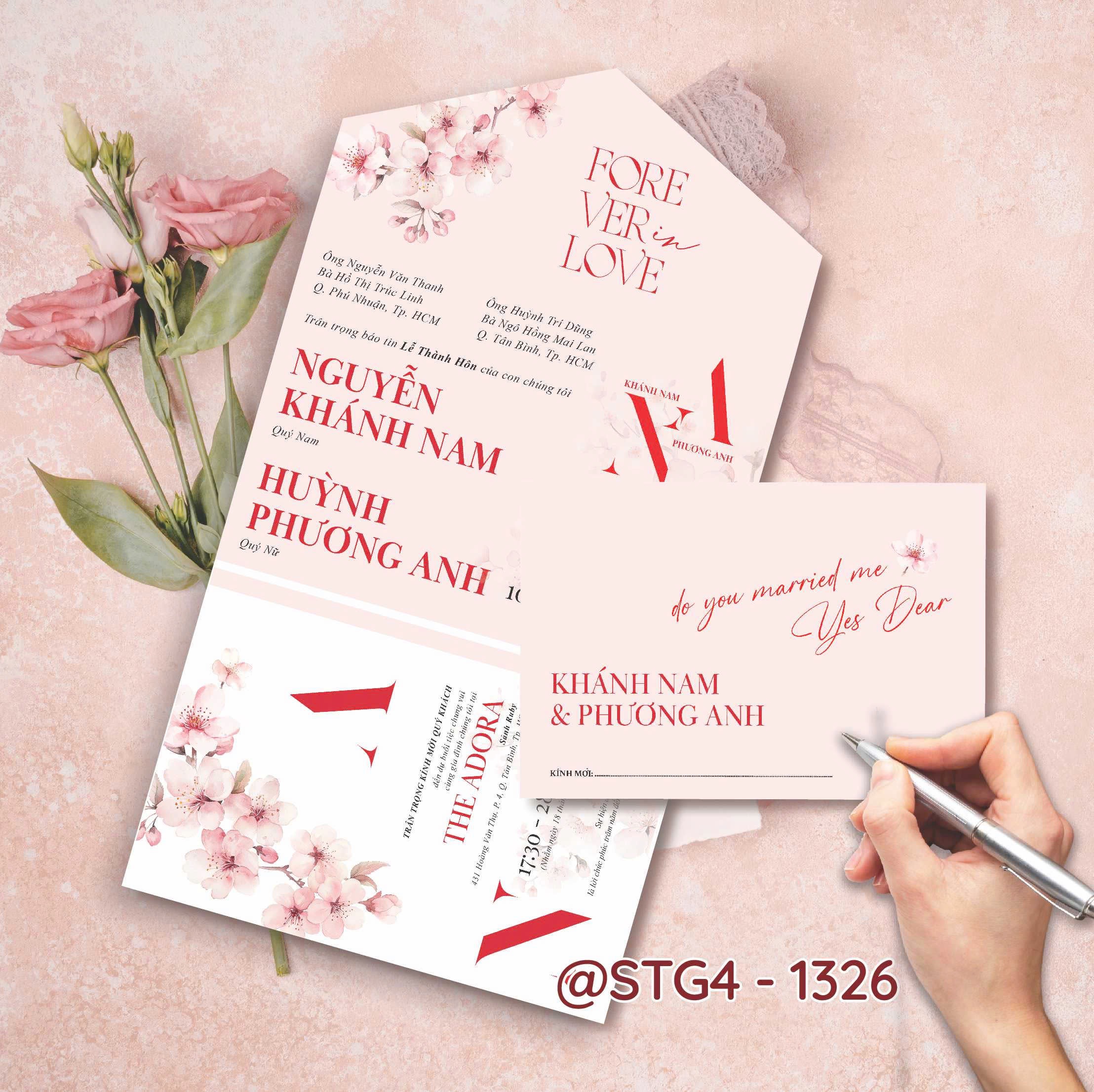 Thiệp thế kế ST gấp 4 thành phong bì