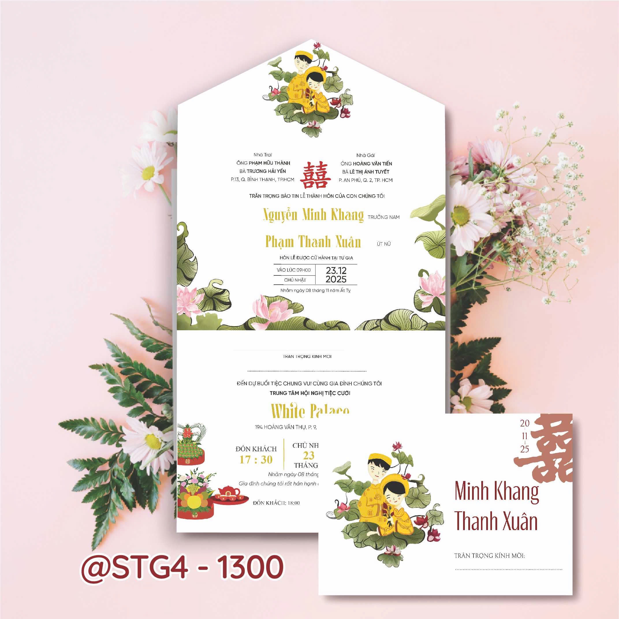Thiệp thế kế ST gấp 4 thành phong bì