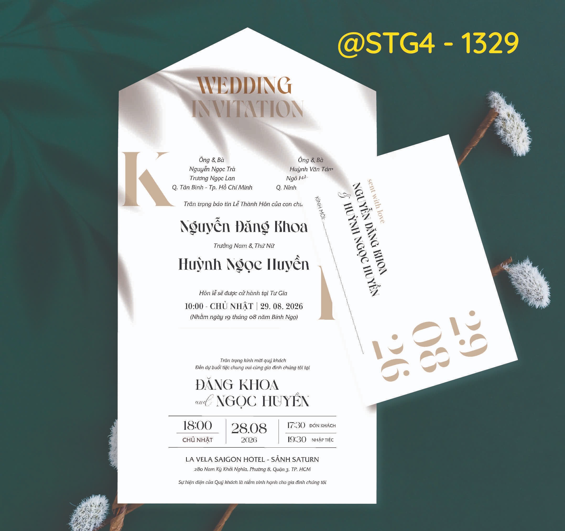 Thiệp thế kế ST gấp 4 thành phong bì
