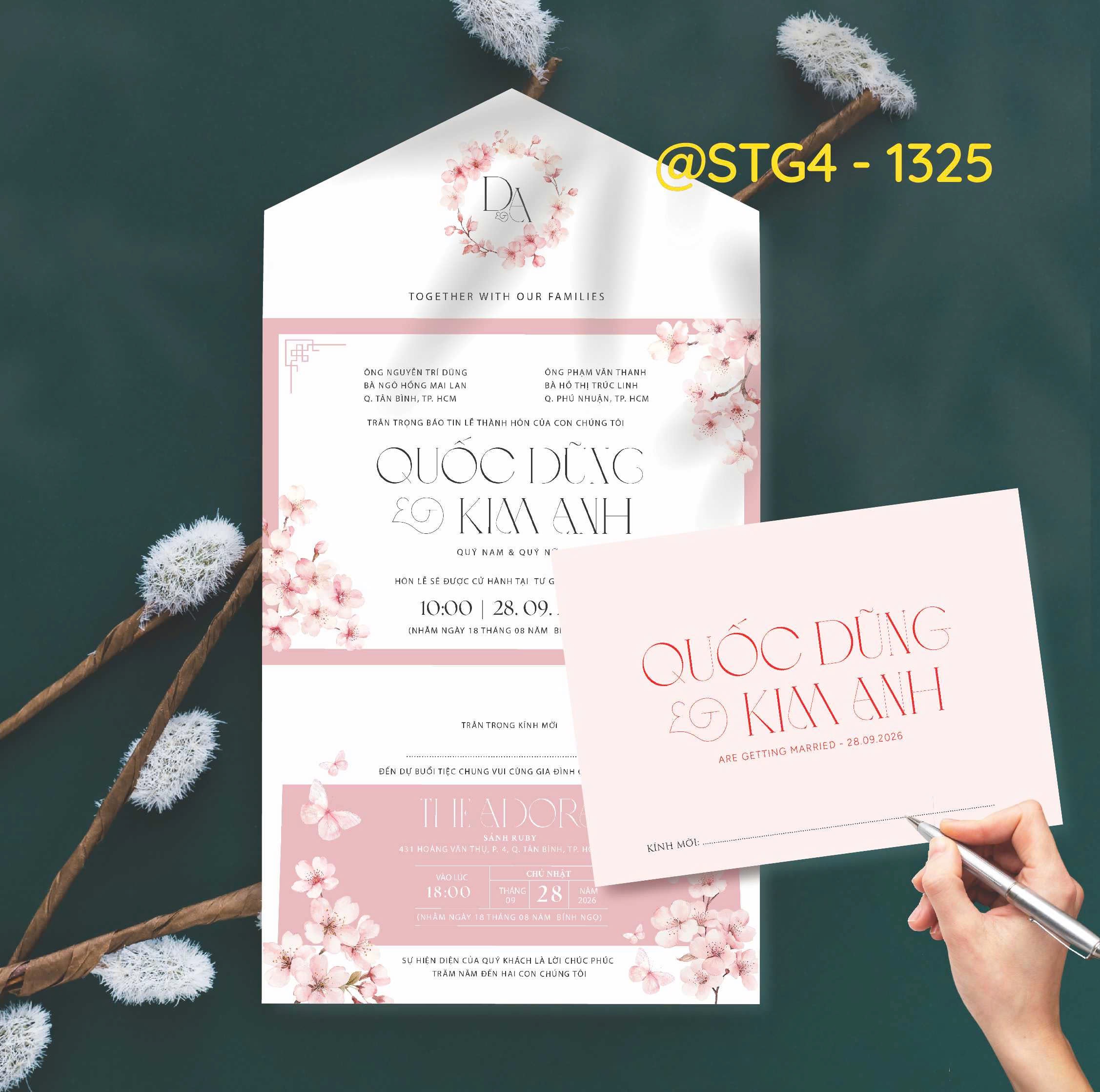 Thiệp thế kế ST gấp 4 thành phong bì