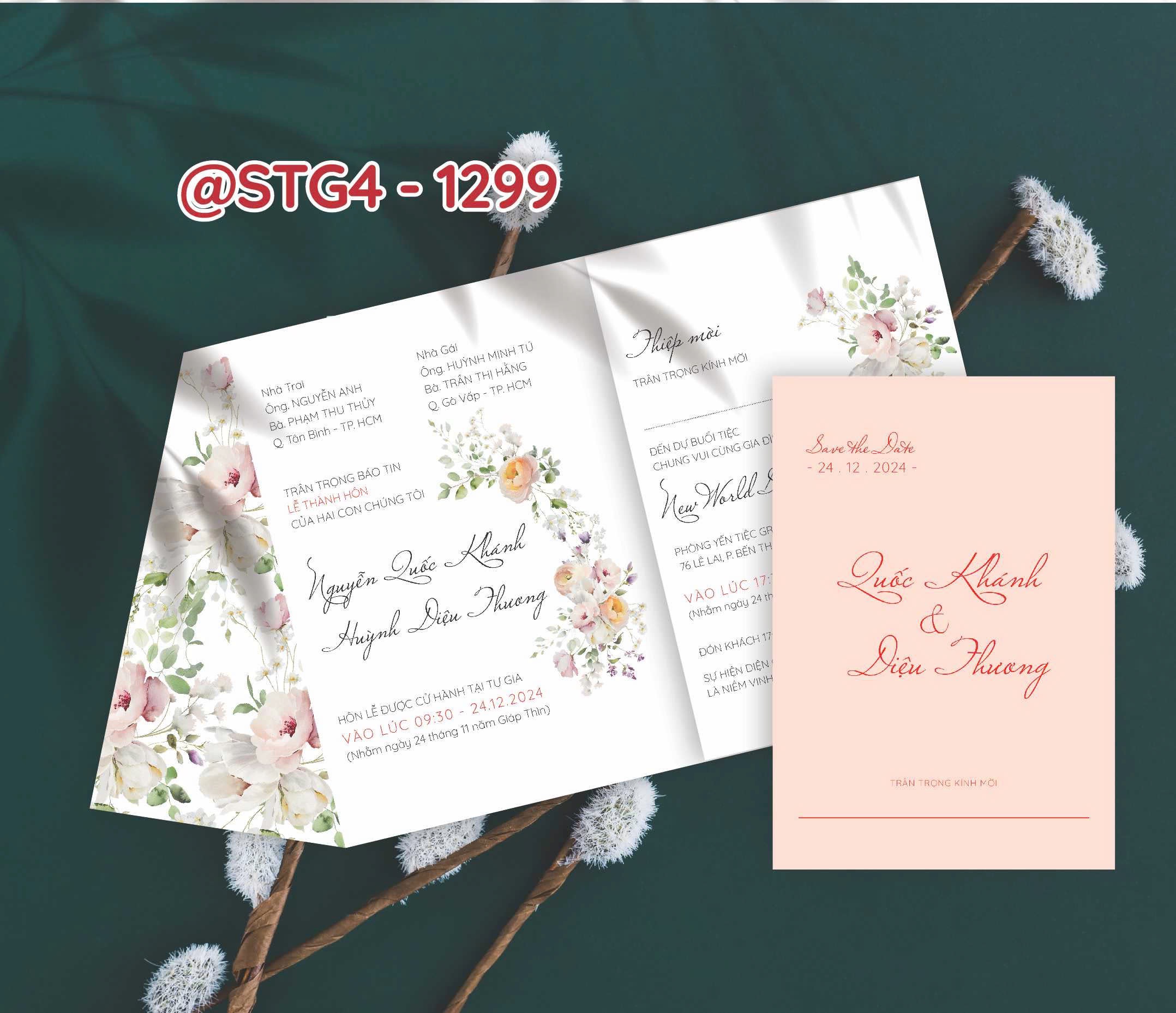 Thiệp thế kế ST gấp 4 thành phong bì