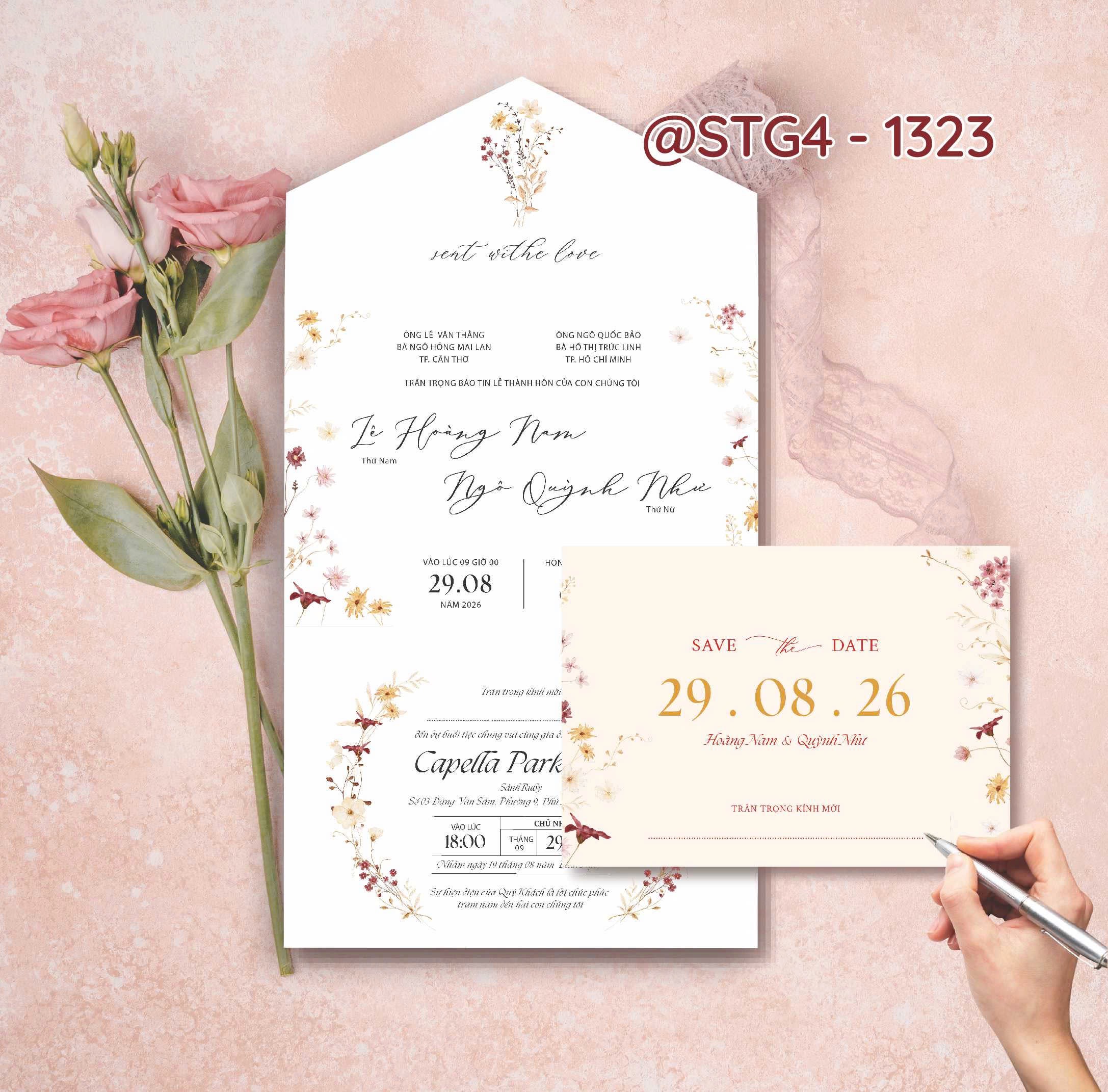 Thiệp thế kế ST gấp 4 thành phong bì