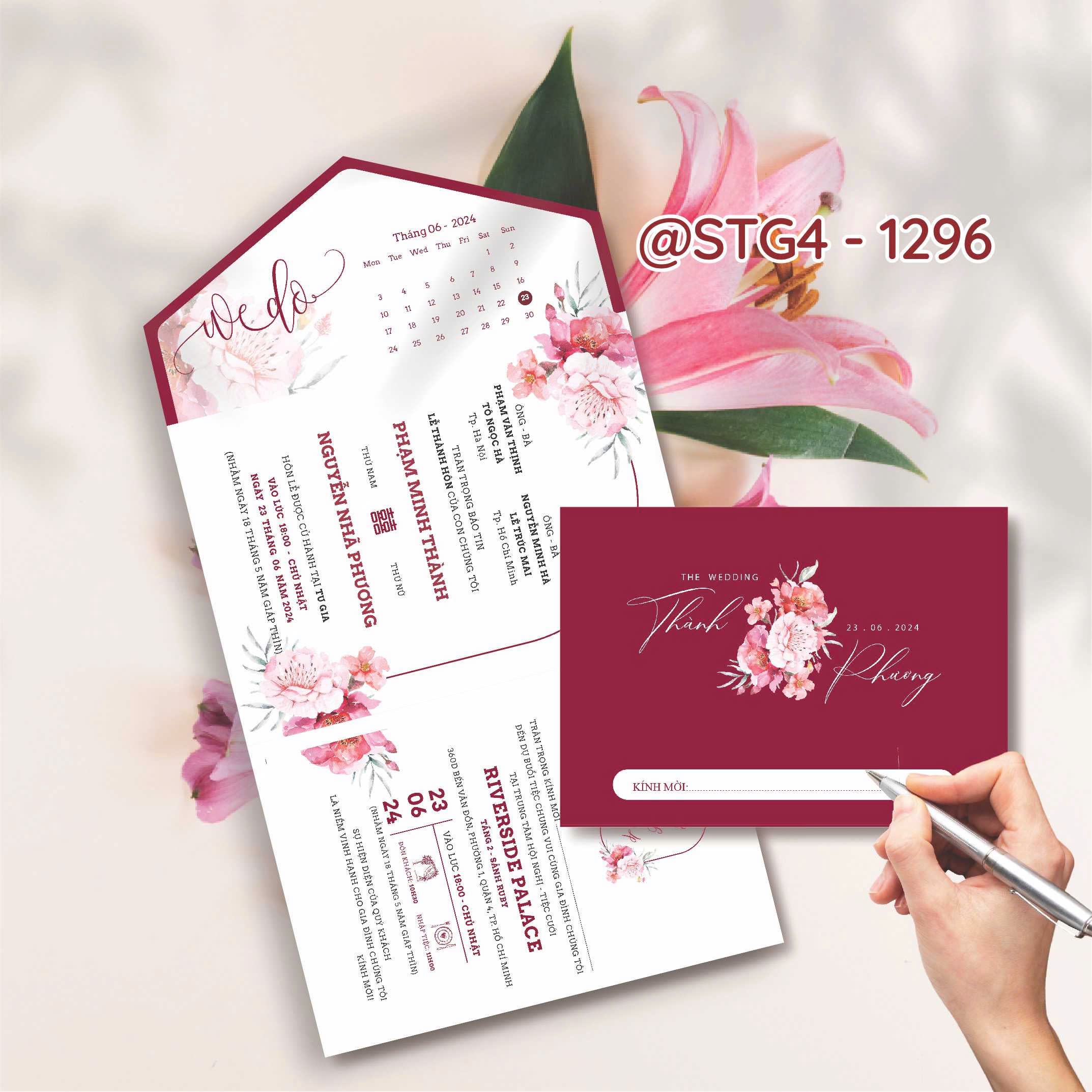 Thiệp thế kế ST gấp 4 thành phong bì