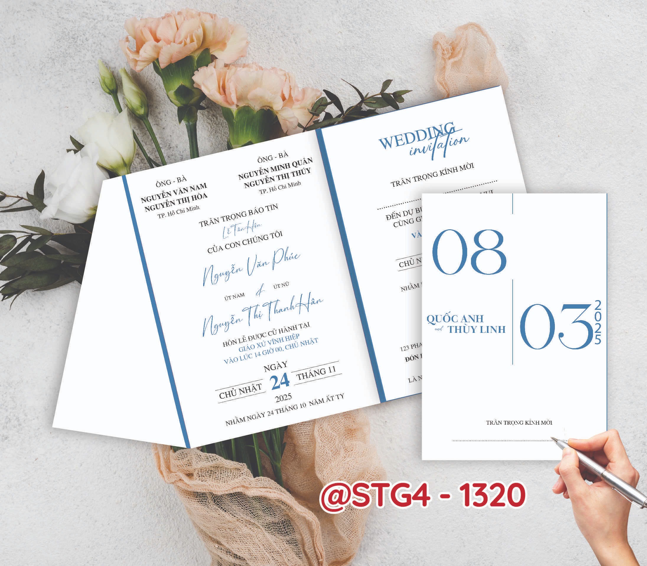 Thiệp thế kế ST gấp 4 thành phong bì