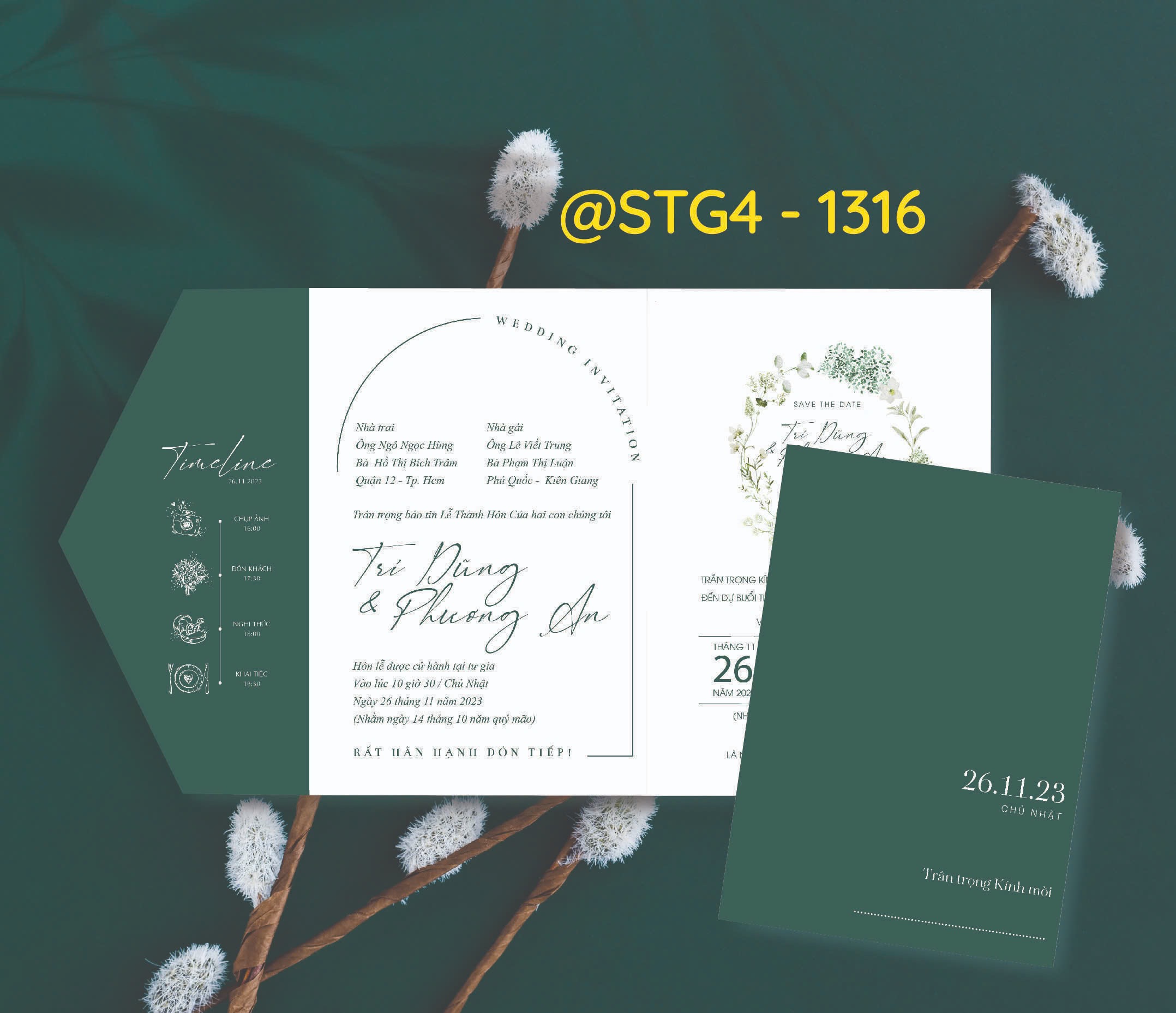 Thiệp thế kế ST gấp 4 thành phong bì