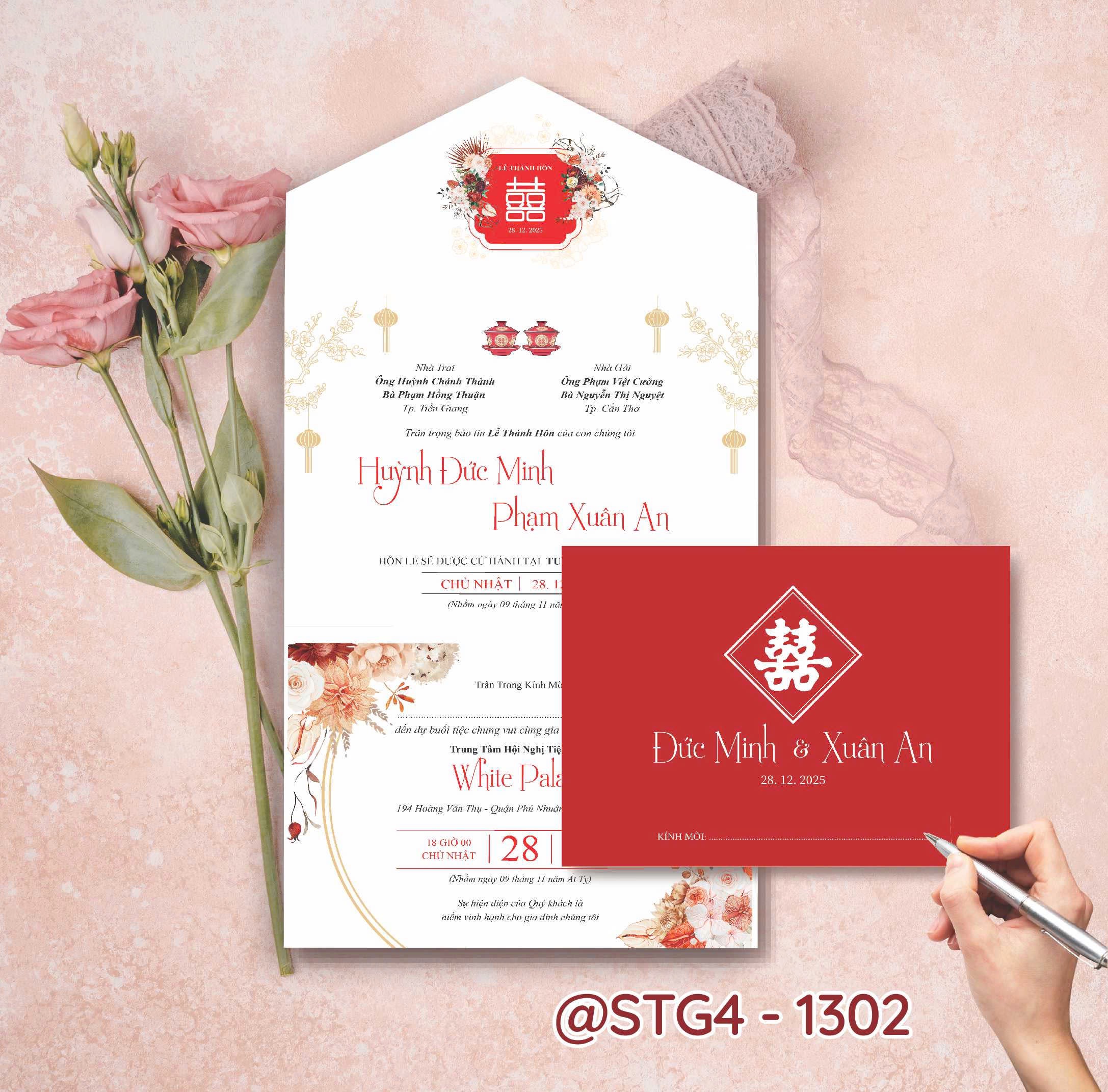 Thiệp thế kế ST gấp 4 thành phong bì