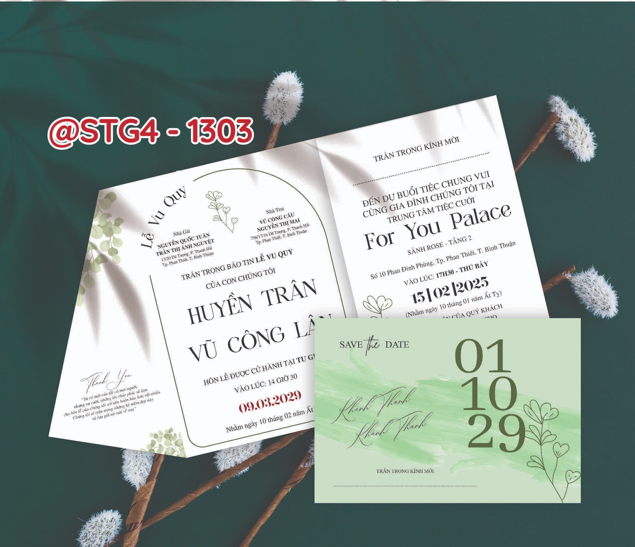 Thiệp thế kế ST gấp 4 thành phong bì
