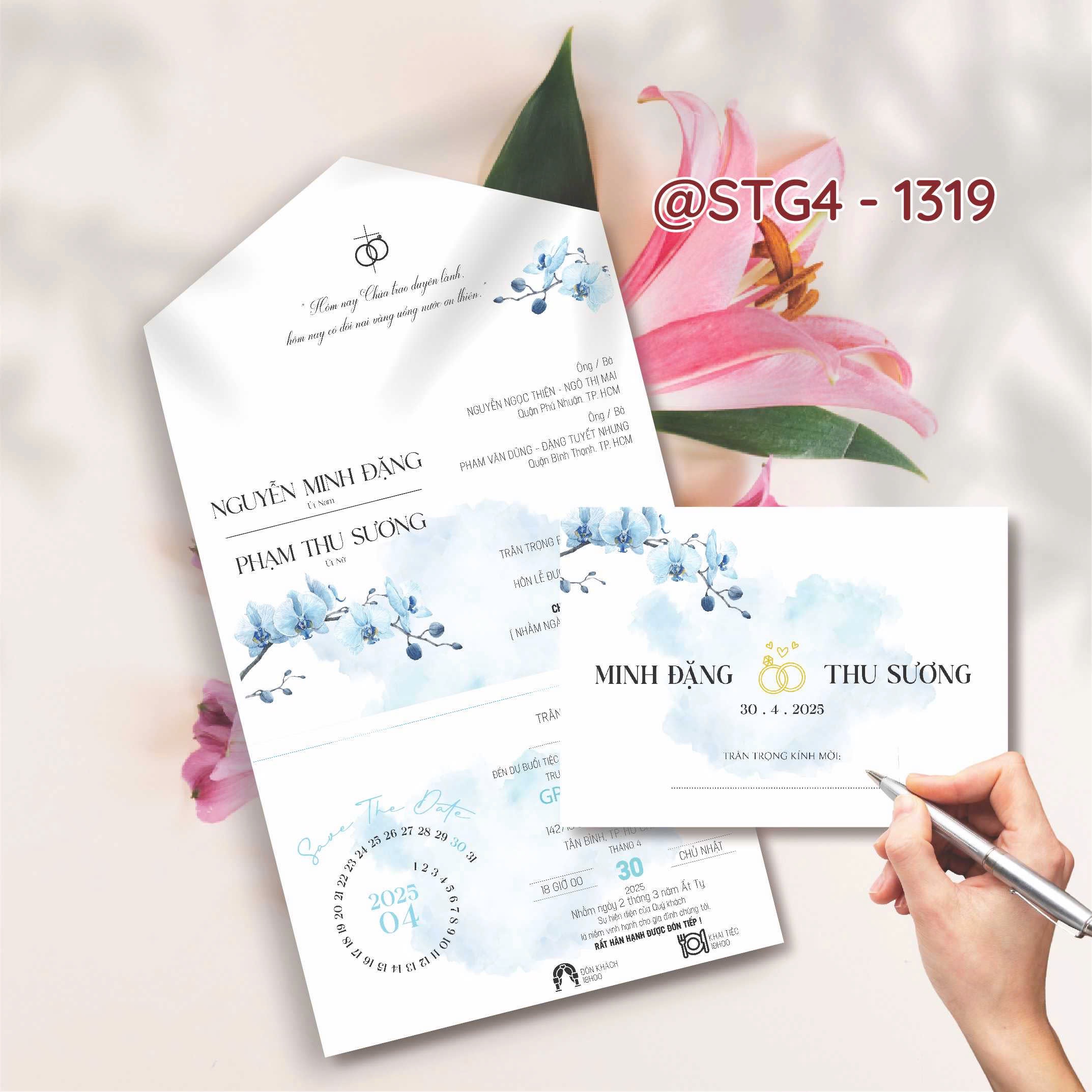 Thiệp thế kế ST gấp 4 thành phong bì