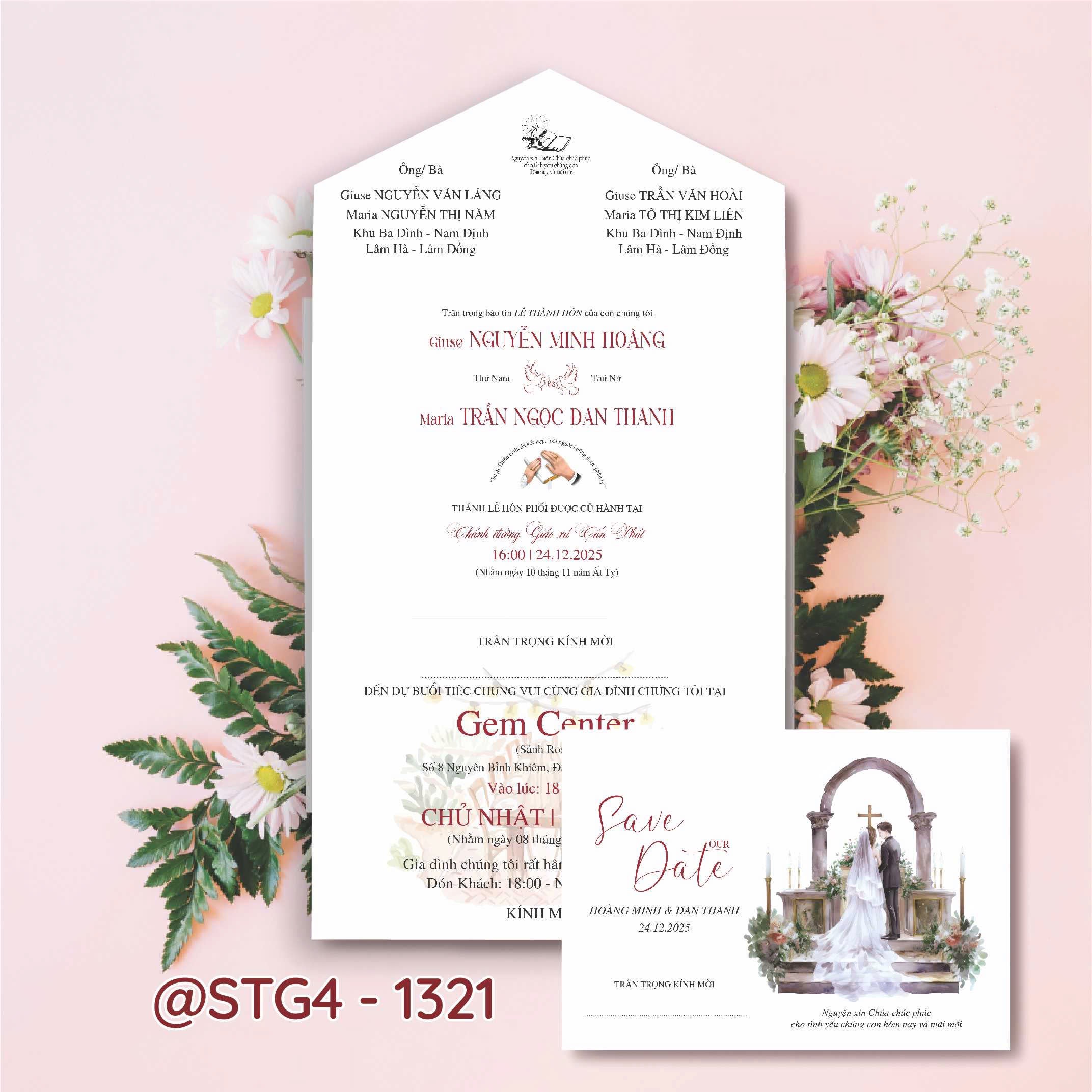 Thiệp thế kế ST gấp 4 thành phong bì