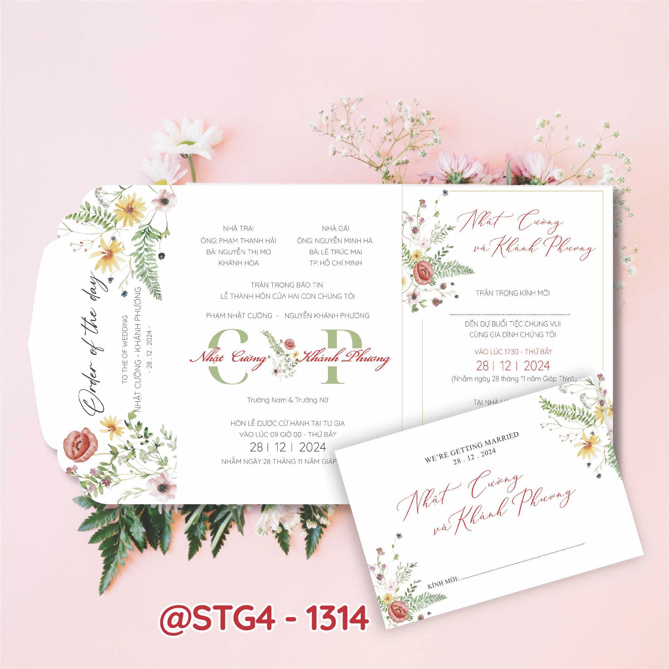 Thiệp thế kế ST gấp 4 thành phong bì