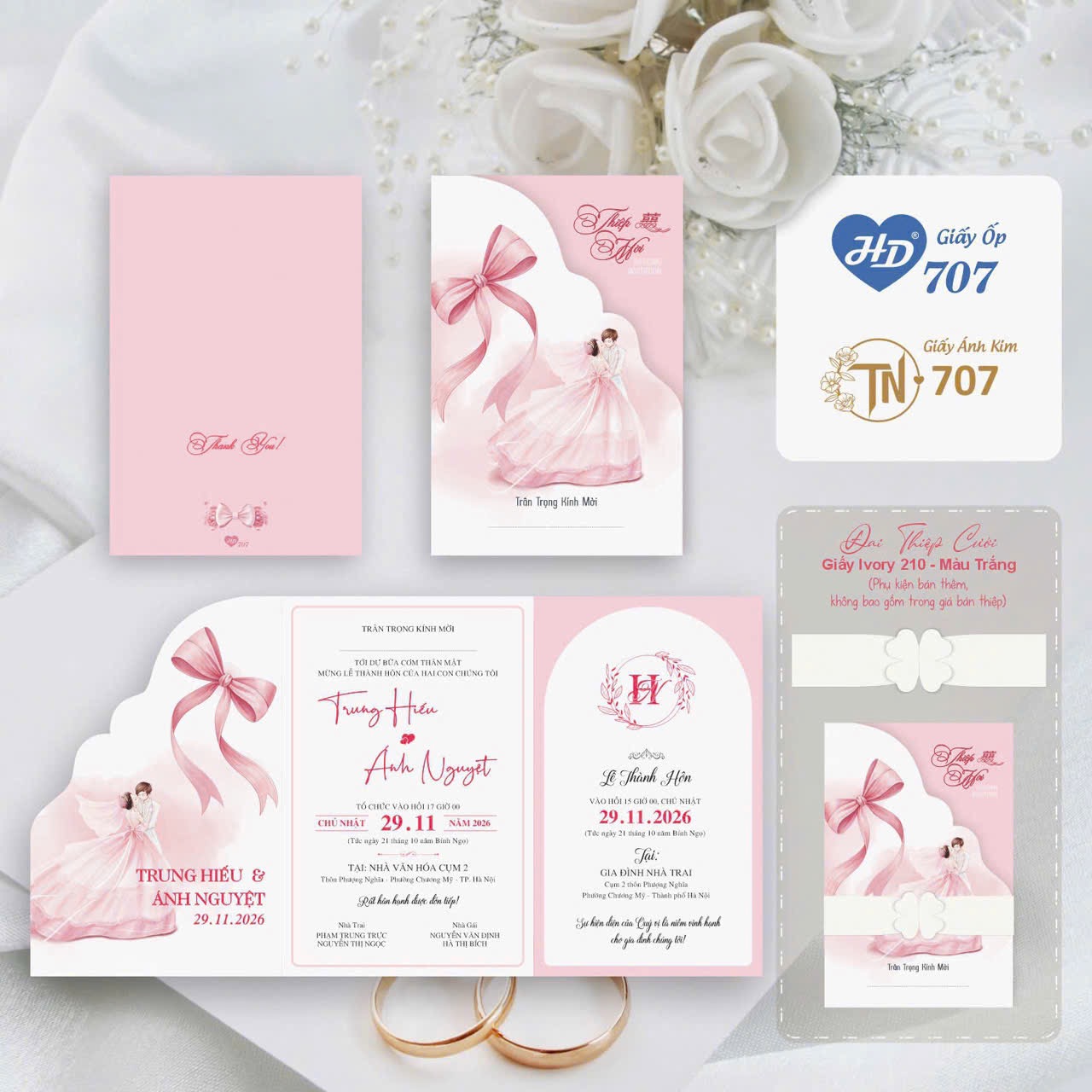 Thiệp cưới gấp 3 HD-TN 2026