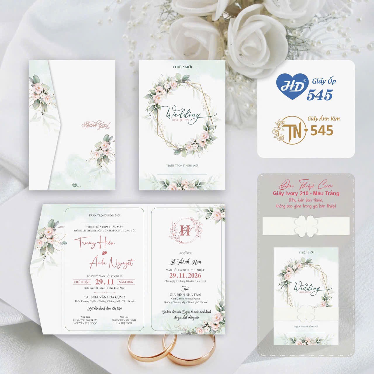 Thiệp cưới gấp 3 HD-TN 2026