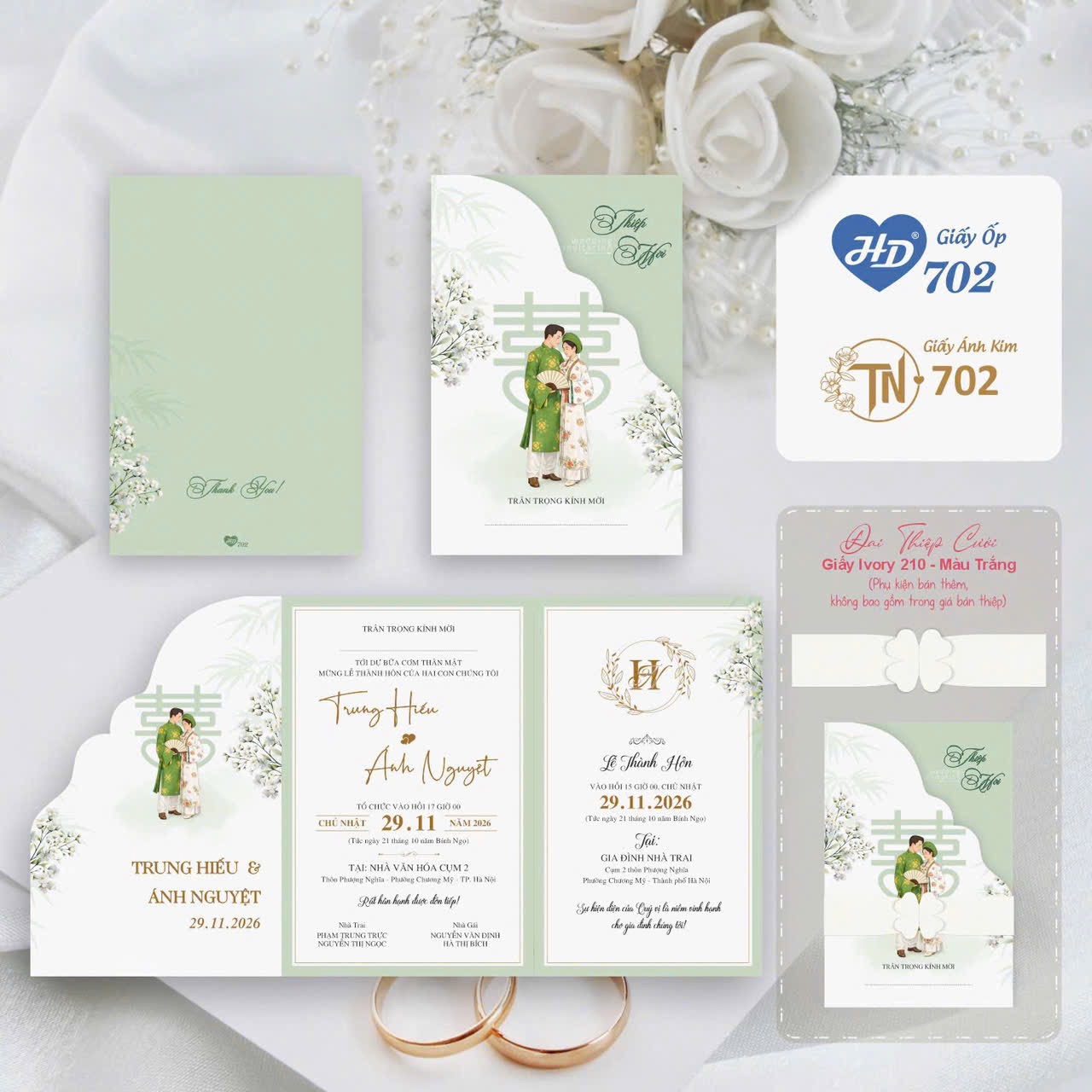 Thiệp cưới gấp 3 HD-TN 2026