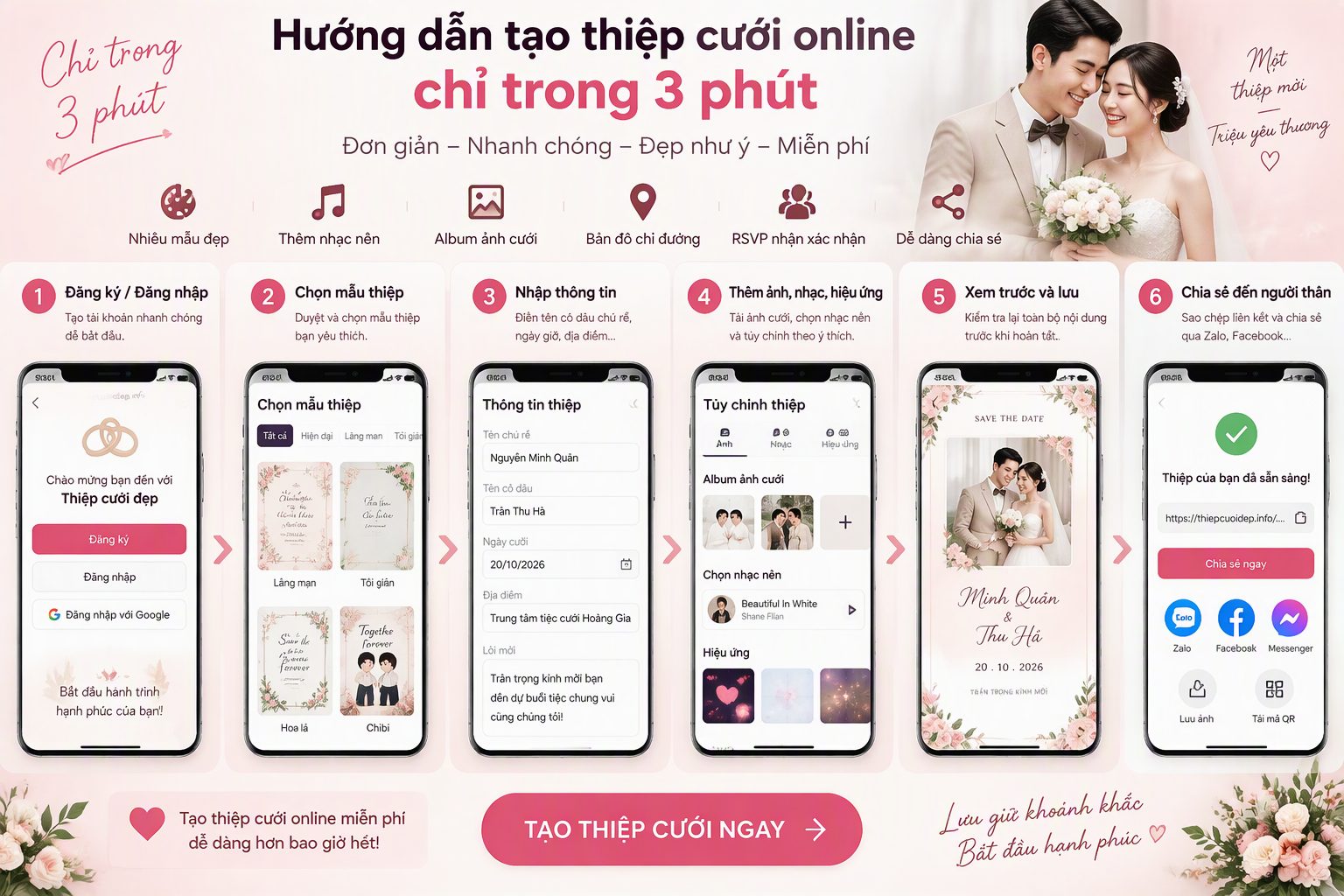 Hướng dẫn tạo thiệp cưới online chỉ trong 3 phút