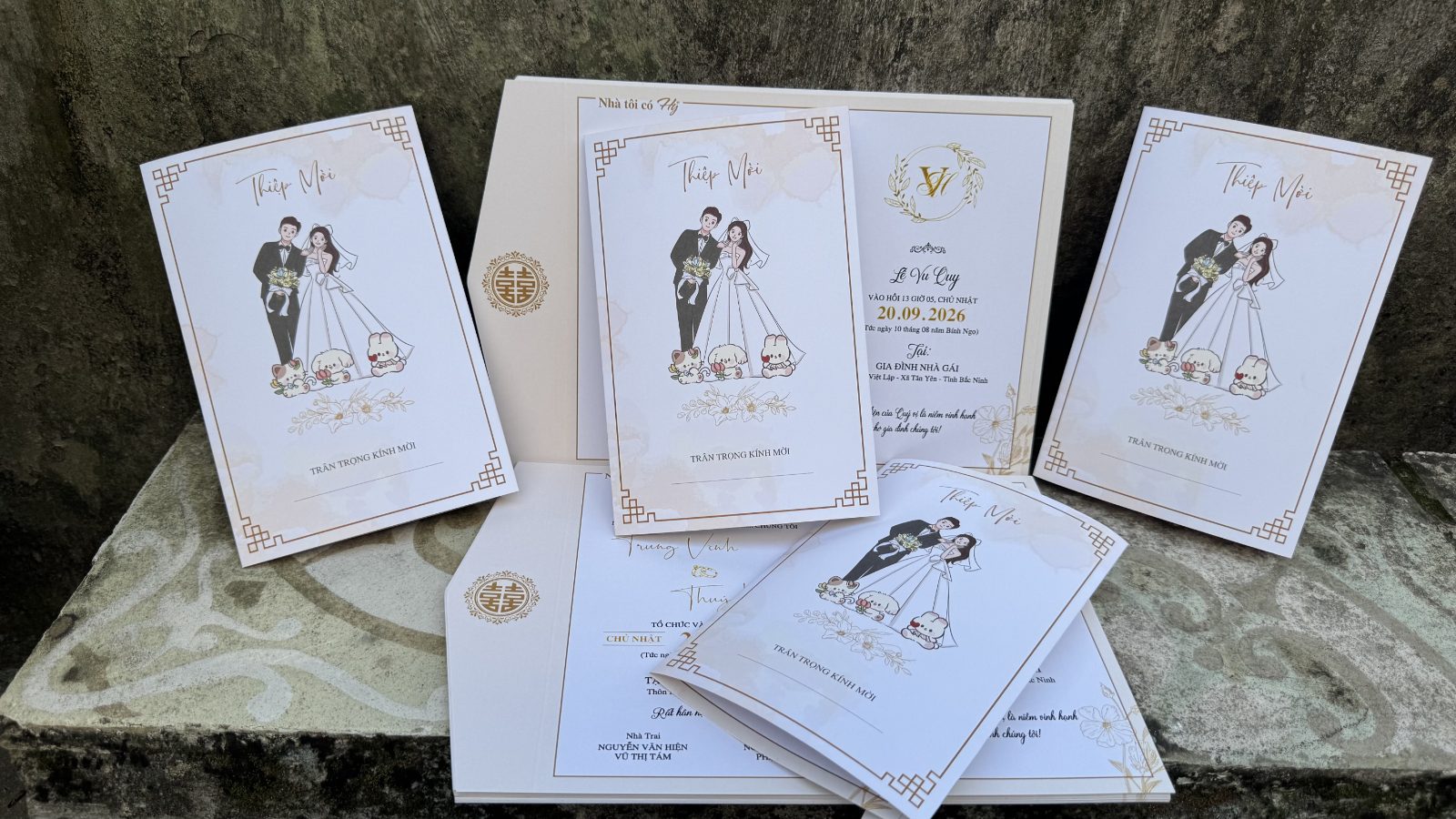 Thiệp chibi gấp ba